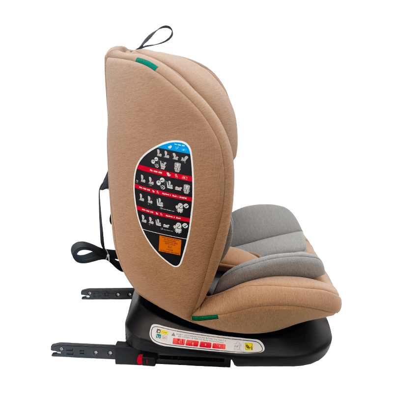 OG801A ECE R129 asiento de automóvil de bebé ISIZE 40-150cm ISOFIX SEGUROS DE SEGURIDAD CABÍA 360 grados Rotar una gran reclinación para niños