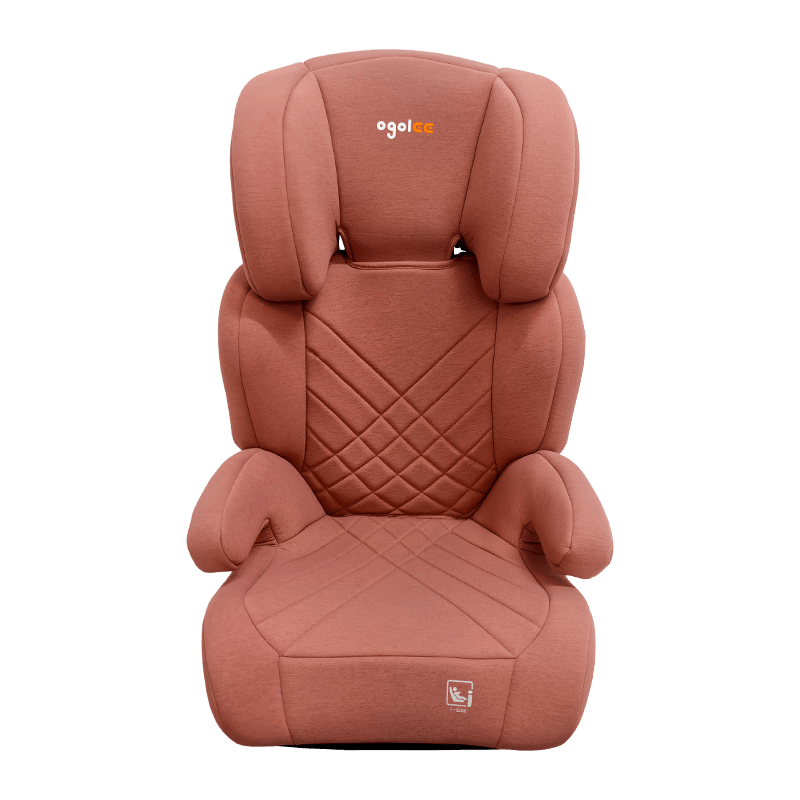OG301 con asiento para automóvil ISOFIX, asiento de automóvil del grupo 2 3, refuerzo plegable, rosa con relieve