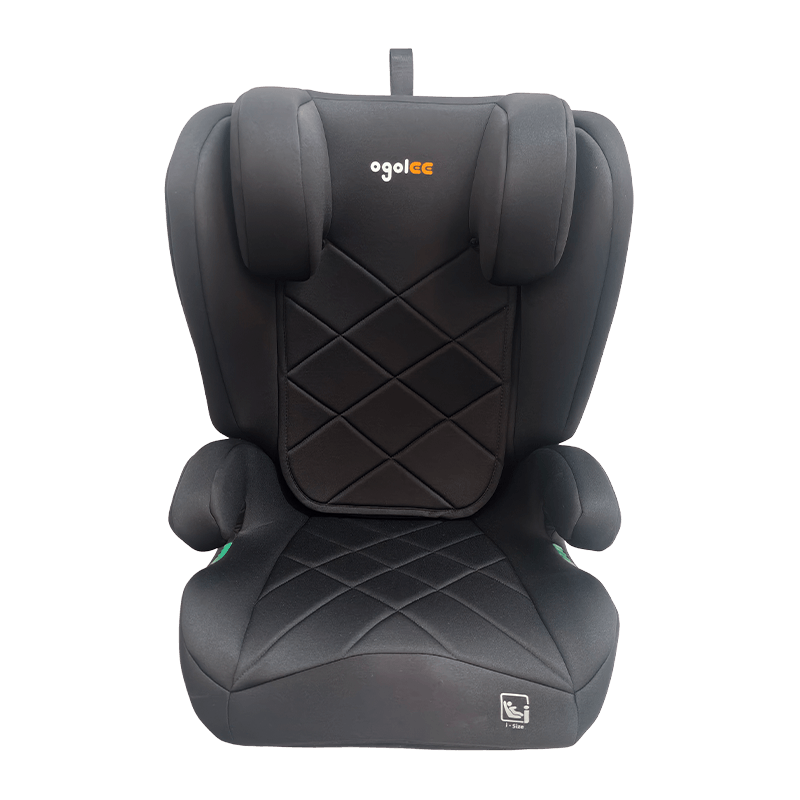 OG303B con asiento para automóvil isofix, asiento de automóvil del grupo 2 3, refuerzo plegable, negro con relieve
