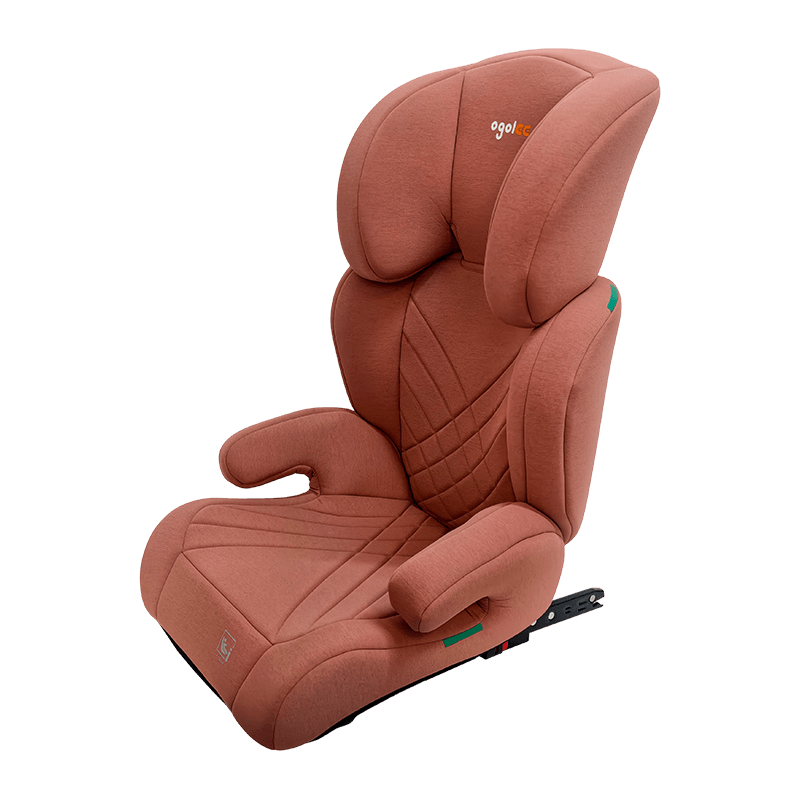 OG301 con asiento para automóvil ISOFIX, asiento de automóvil del grupo 2 3, refuerzo plegable, rosa con relieve