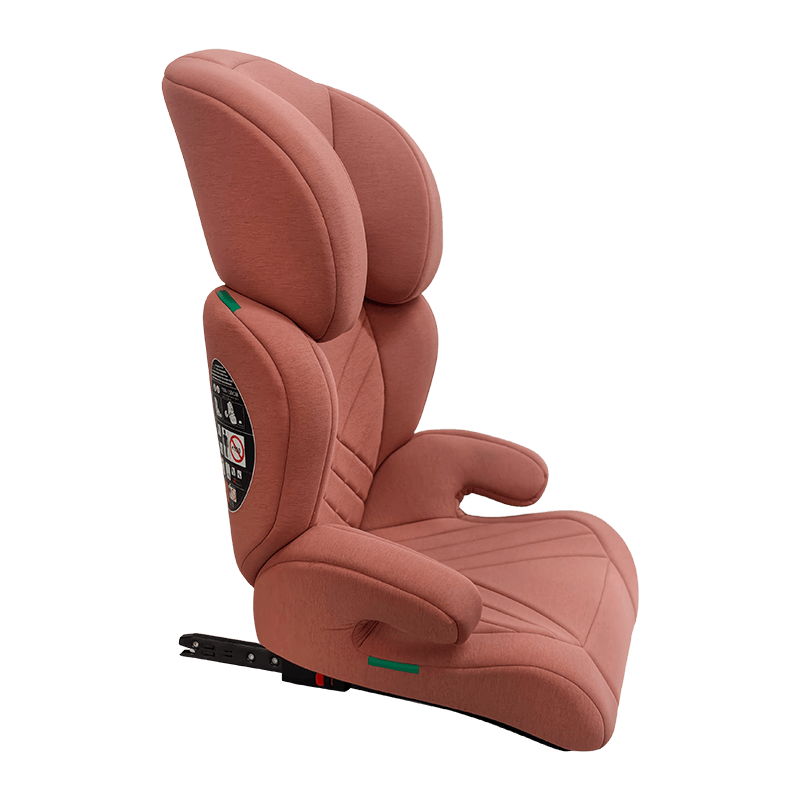 OG301 con asiento para automóvil ISOFIX, asiento de automóvil del grupo 2 3, refuerzo plegable, rosa con relieve