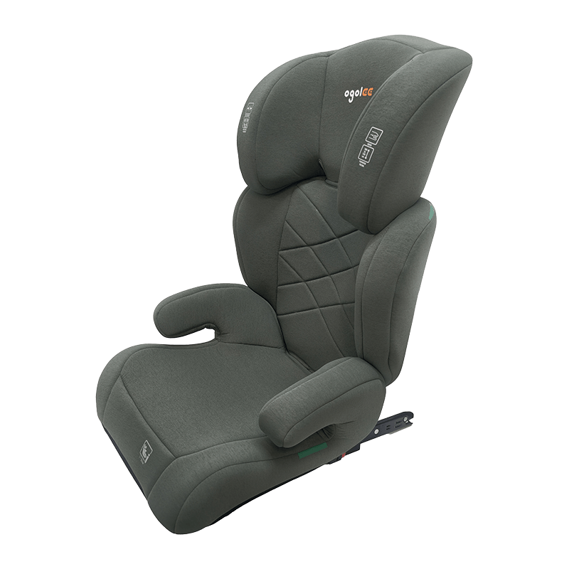 OG301 con asiento para automóvil ISOFIX, asiento de automóvil del grupo 2 3, refuerzo plegable, rosa con relieve